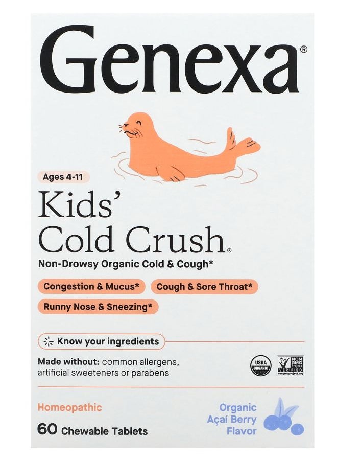 Genexa Kids´ Cold Crush  Ages 411 Organic Acai Berry 60 Chewable Tablets 