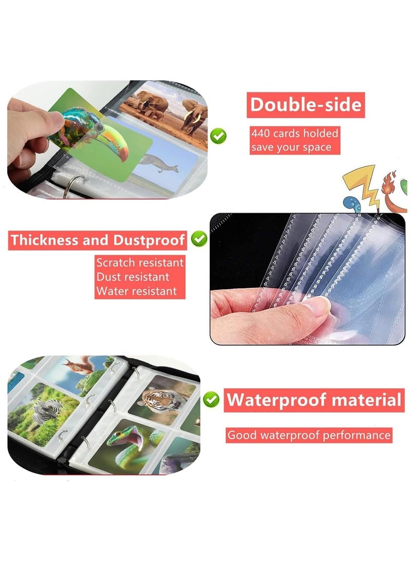 حافظة بطاقات بوكيمون بتصميم كتاب من ECVV – تخزين حتى 400 بطاقة – 50 جيب قابل للإزالة – مناسبة لألعاب بطاقات التداول – دفتر تجميع بطاقات للأطفال والهواة – منظم بطاقات قوي ومتين - Image 4