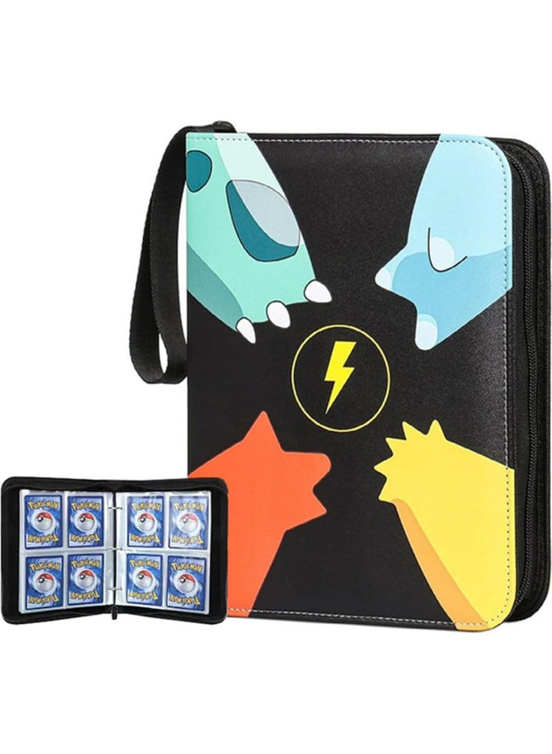 حافظة بطاقات بوكيمون بتصميم كتاب من ECVV – تخزين حتى 400 بطاقة – 50 جيب قابل للإزالة – مناسبة لألعاب بطاقات التداول – دفتر تجميع بطاقات للأطفال والهواة – منظم بطاقات قوي ومتين - Image 1