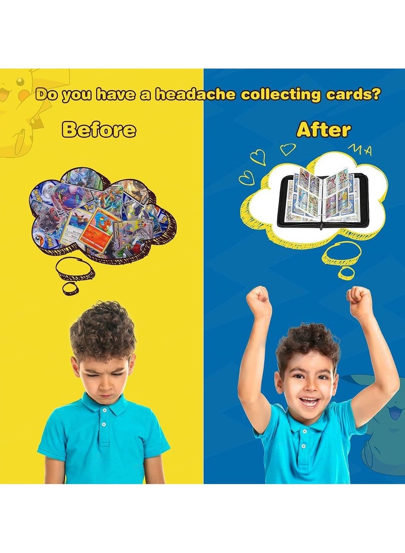 حافظة بطاقات بوكيمون بتصميم كتاب من ECVV – تخزين حتى 400 بطاقة – 50 جيب قابل للإزالة – مناسبة لألعاب بطاقات التداول – دفتر تجميع بطاقات للأطفال والهواة – منظم بطاقات قوي ومتين - Image 5