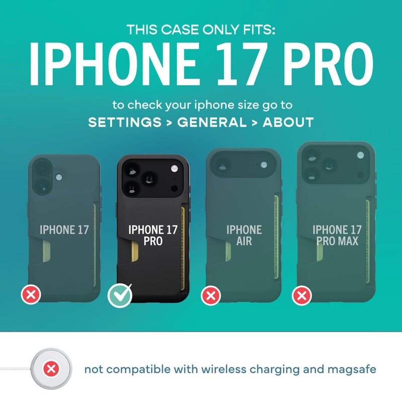 SmartishÂ® iPhone 17 Pro Wallet Case - Wallet Slayer Vol. 1 [Slim + Protective] Credit Card Holder - Drop Tested Flip Hidden Card Slot Cover for Apple iPhone 17 Pro - So Jaded - Image 5