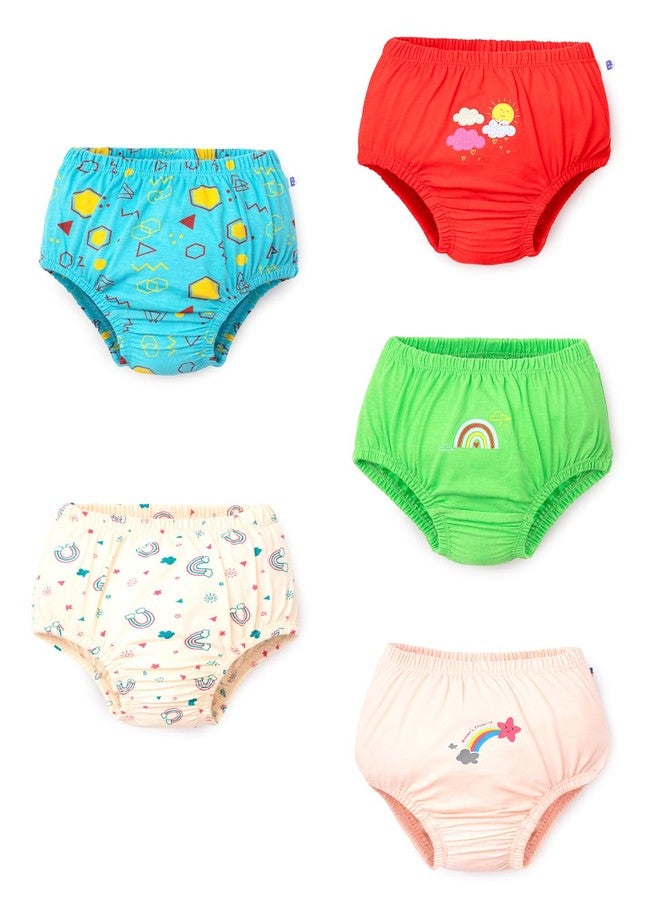 superbottoms Basic Brief for Kids | Unisex, 100% Pure Cotton Innerwear | Breathable & Soft Underwear | Baby Brief for 2Years 3Years | Doddle Dreams I Pack of 5, Assorted - Image 1
