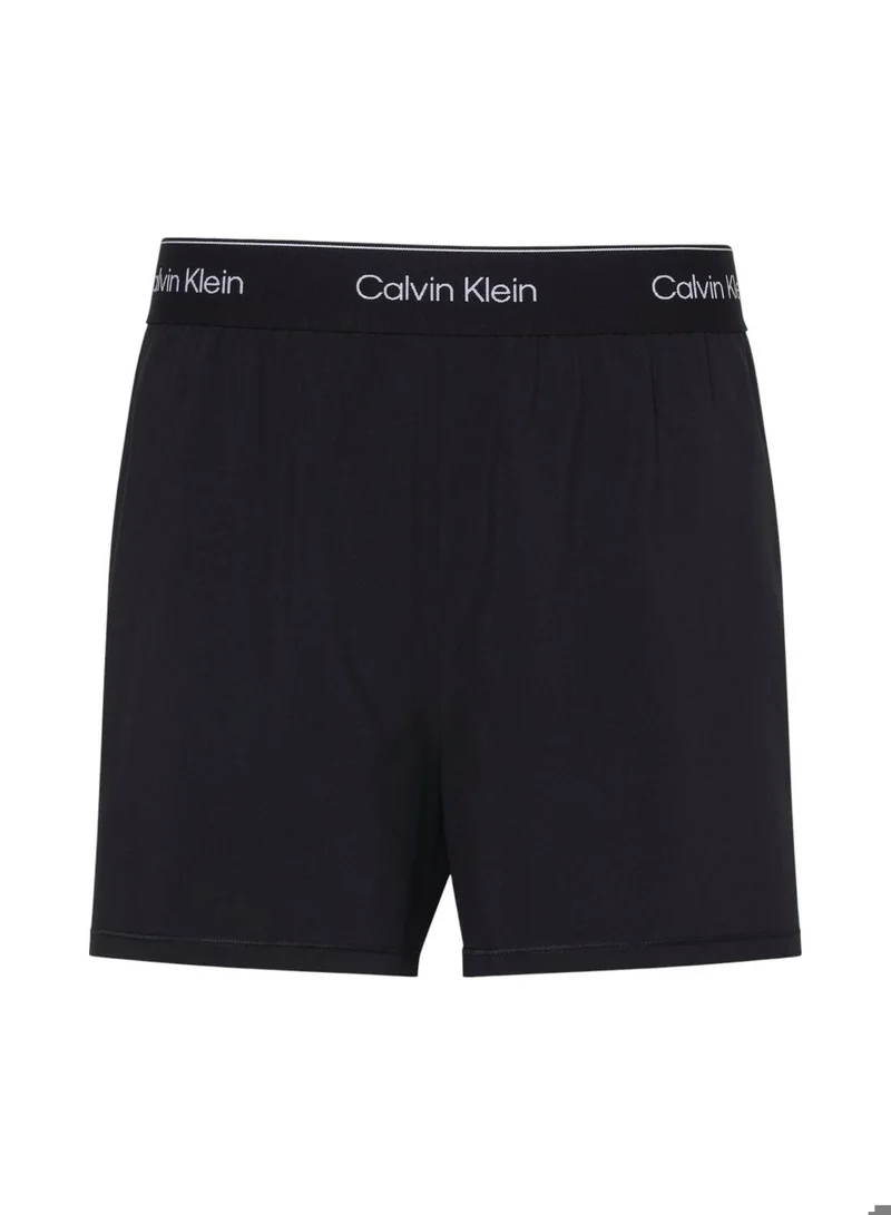 CALVIN KLEIN Women's Woven Gym Shorts - Polyester, Black