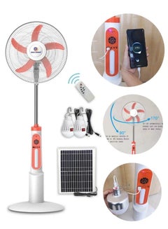 Easy Power Vertical fan, 5 solar-powered blades with a remote control ...
