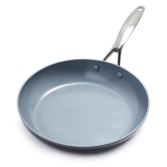 VALENCIA PRO 12 SKILLET PFOA AND PFASFREE HEALTHY CERAMIC NONSTICK HARD ANODIZED PAN FOR NONTOXIC COOKING INDUCTION DISHWASHER SAFE OVENSAFE TO 600F EASY CLEAN GRAY