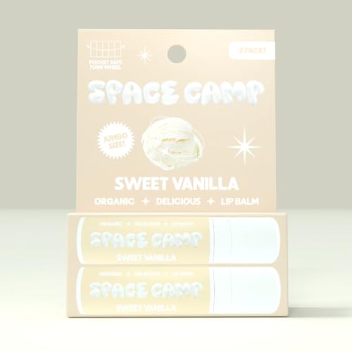 Space Camp Wellness Jumbo Lip Balm - Sweet Vanilla Organic Flavored Balm (2 Pack) - Image 3