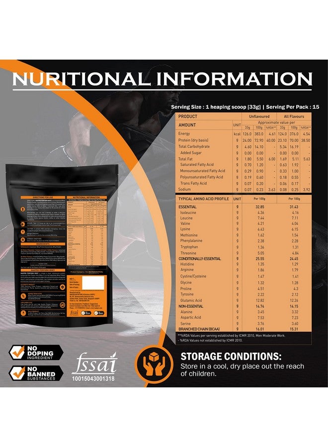 NAKPRO Perform Whey Protein Concentrate 500g Mango | 24g Protein, 5.3g BCAA | Trustified Certified 100% Authentic Supplement Powder & No Adulteration | Fast Absorbing Whey Protein Powder - Image 2