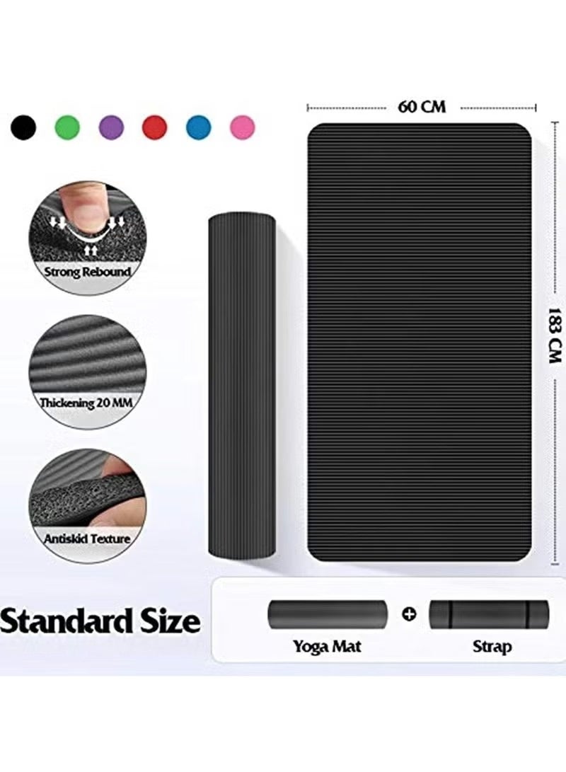 بساط تمارين مقاوم للتمزق مع شريط للحمل - Image 4