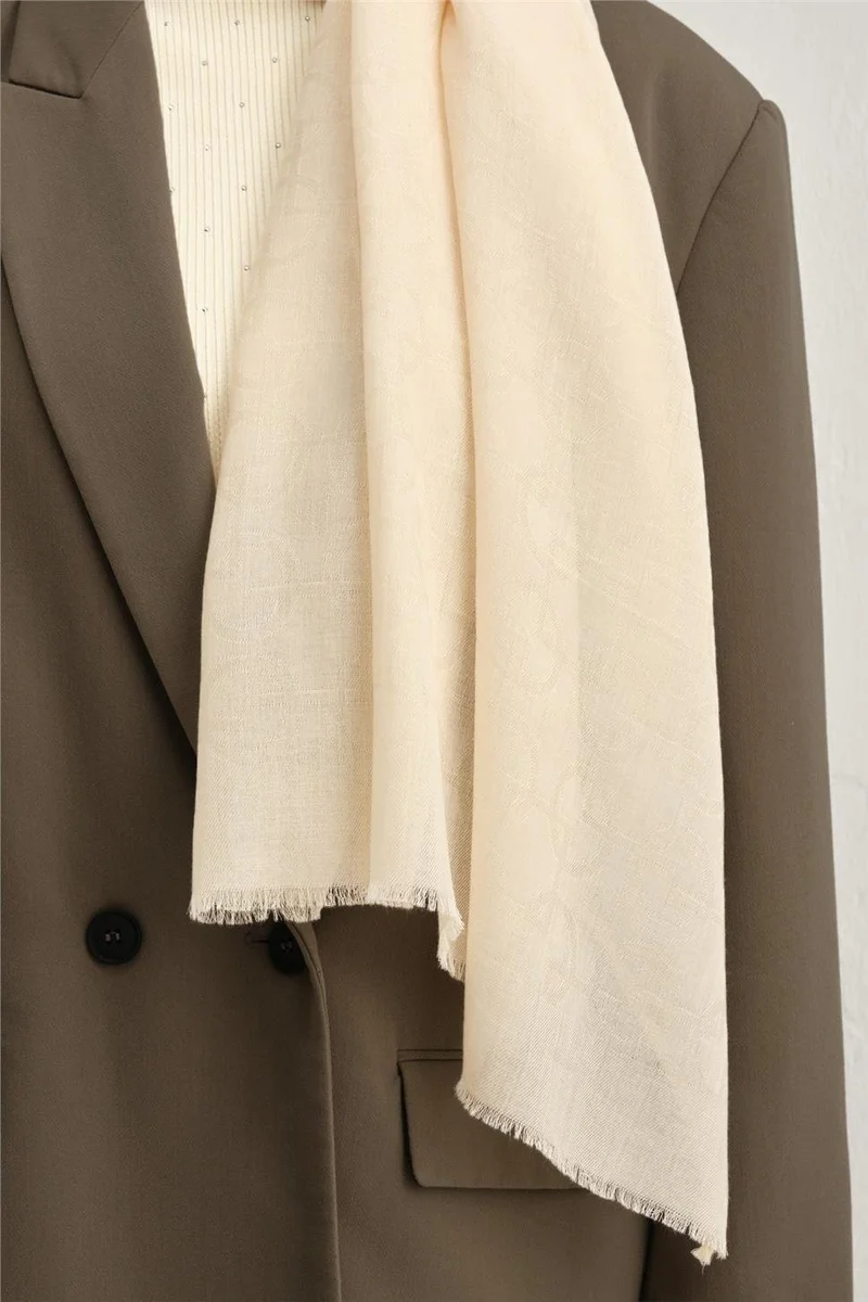 ARMINE Tencel Wool Geometric Pattern Shawl 04