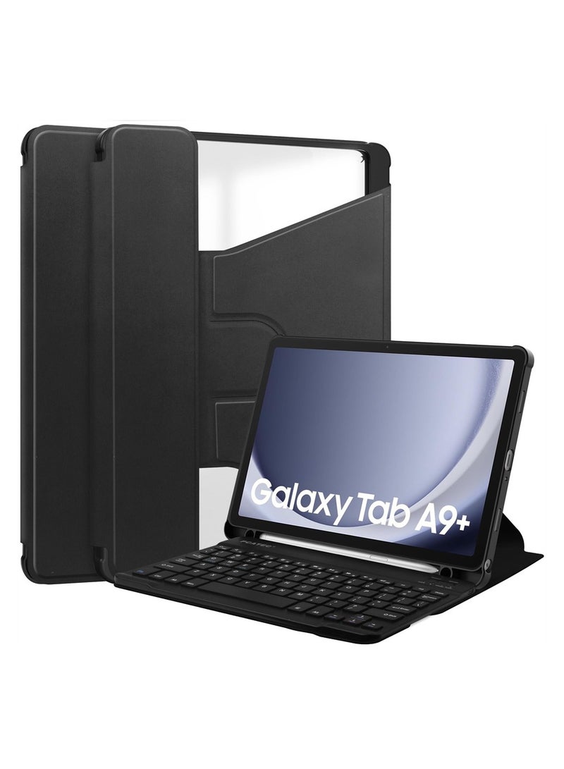 SYOSI جراب لهاتف Samsung Galaxy Tab A9 Plus مقاس 11 بوصة موديل إصدار 2023 (SM-X210/X216/218) + فتحة قلم، جراب TPU قابل للدوران 360 درجة، جراب ذكي رفيع من مادة TPU مع خاصية الإيقاظ/السكون التلقائي لجهاز SM A9 Plus - Image 1