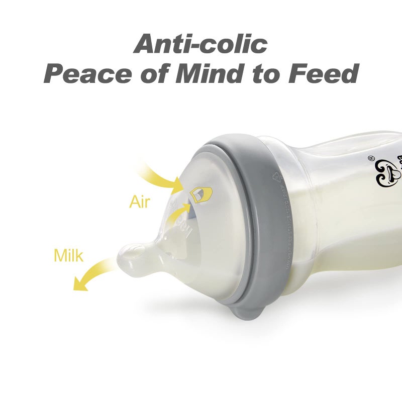 haakaa Gen.3 Silicone Orthodontic Bottle Nipple - Anti-Colic Teat Attachment Compatible with Baby Bottles (Glass/Silicone)-Variable Flow - 2 pcs - Image 4