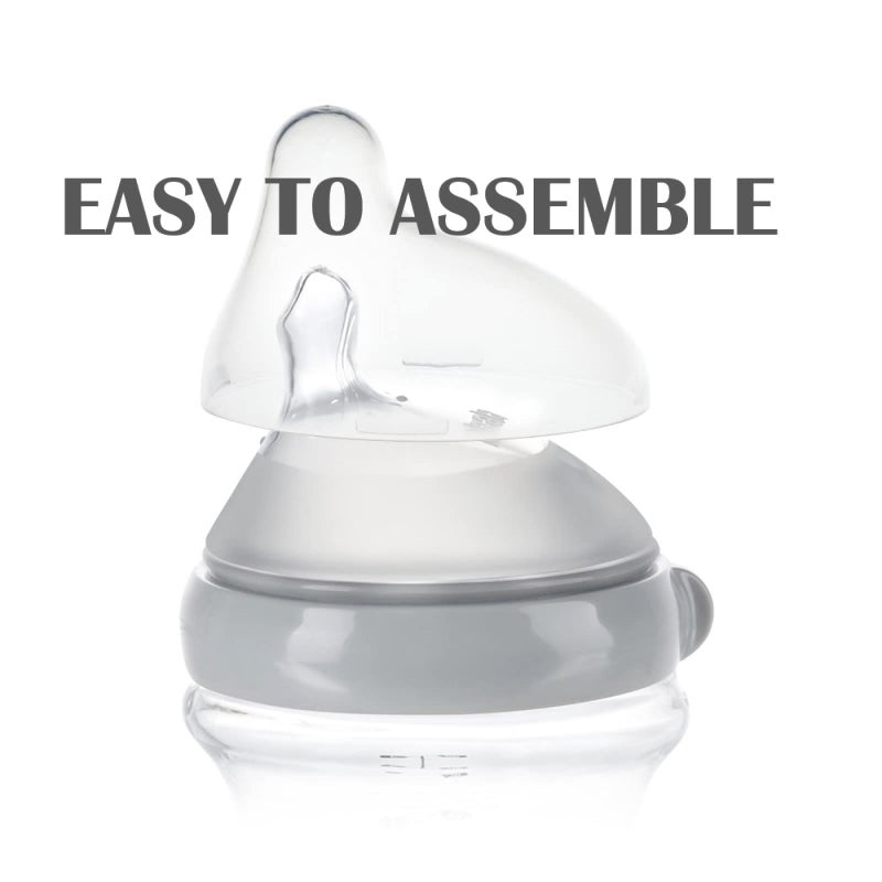 haakaa Gen.3 Silicone Orthodontic Bottle Nipple - Anti-Colic Teat Attachment Compatible with Baby Bottles (Glass/Silicone)-Variable Flow - 2 pcs - Image 2