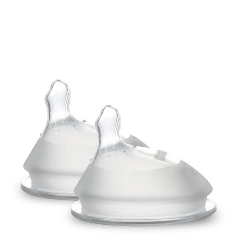 haakaa Gen.3 Silicone Orthodontic Bottle Nipple - Anti-Colic Teat Attachment Compatible with Baby Bottles (Glass/Silicone)-Variable Flow - 2 pcs - Image 1