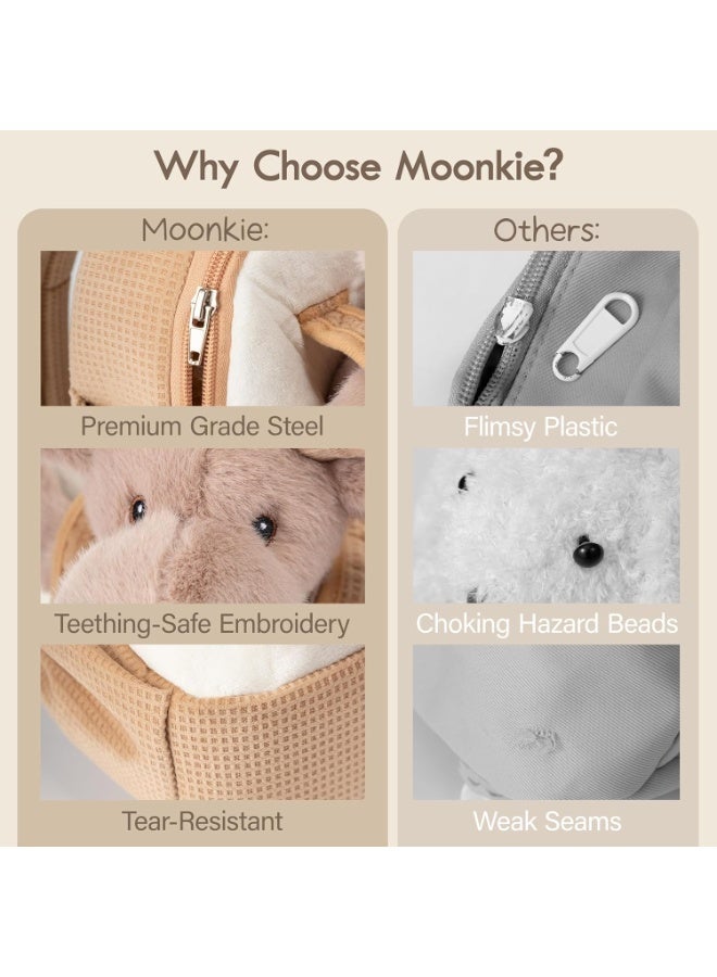 Moonkie حقيبة ظهر الأطفال Hug & Go™ بشكل غزال الرنة من Moonkie | حقيبة ناعمة مع دمية غزال قابلة للفصل | مثالية للحضانة والسفر للأطفال 2–4 سنوات - Image 5