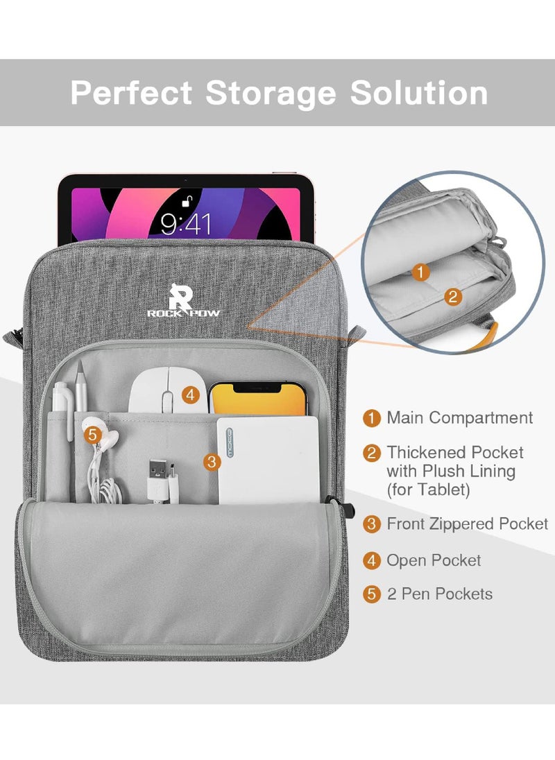 Rock Pow - 9-11 Inch Tablet Sleeve Bag Fits iPad Air 11 inch (M3/M2)2025/2024,iPad A16 11 inch 2025, iPad air 5th 10.9inch 2022/Air 4th 10.9 inch 2020 iPad Pro 11 M2 2022-2018 iPad 10th 10.9 Air 4 10.9 Tab S8 Tab A9 Plus 11inch, Tab S9 11inch,Tab S9FE 10.9inch Handle Carrying Case with Shoulder Strap - Image 1