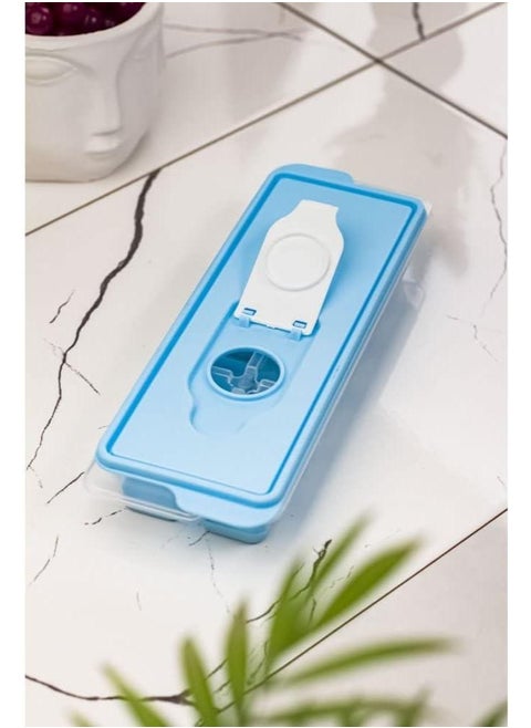 Dunya Push Out Ice Cube Tray with Lid made in Turkey- Blue