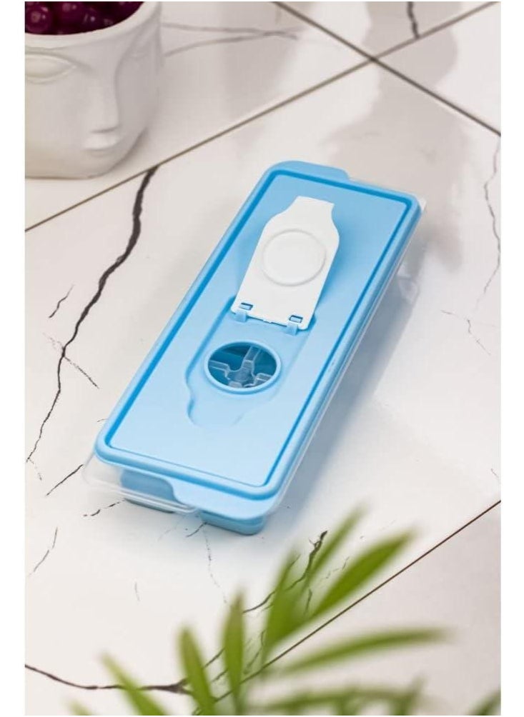 dunya Dunya Push Out Ice Cube Tray with Lid made in Turkey- Blue  - Image 1
