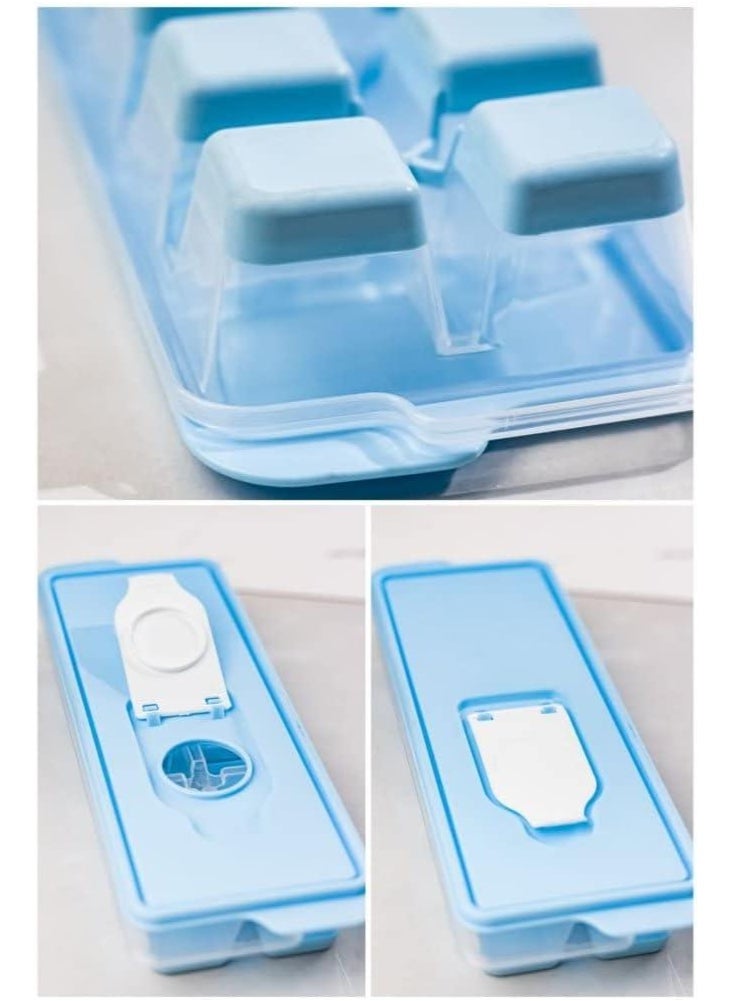 dunya Dunya Push Out Ice Cube Tray with Lid made in Turkey- Blue  - Image 2