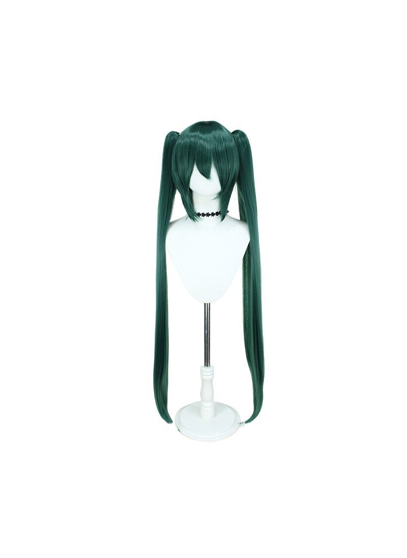 Arabest 1 x 5 pcs Vocaloid Miku Cosplay Wig Blue Long Twin Tails Dark green 
