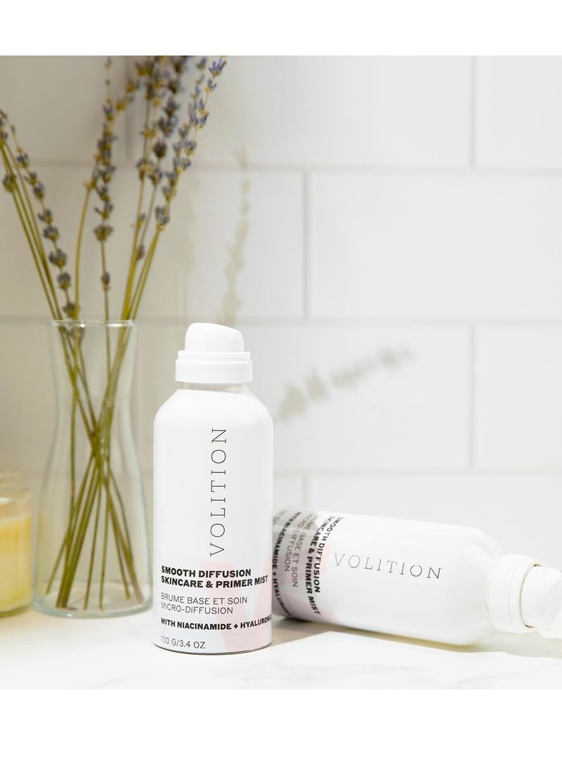 VOLITION - Volition Beauty Smooth Diffusion Skincare & Primer Mist -Hyaluronic Acid & Niacinamide Hydrate and Control Oil While Priming and Setting Spray, Vegan BOV Packaging (100 ml / 3.4 fl oz) - Image 1