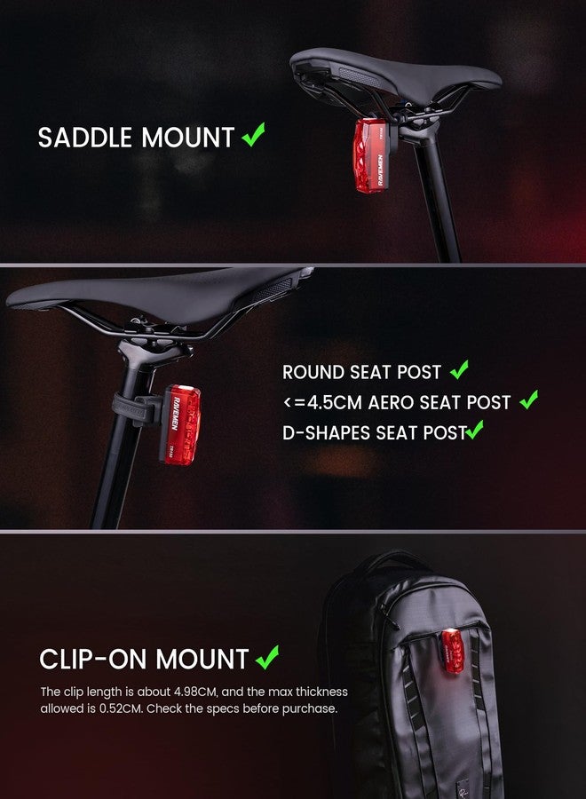 RAVEMEN TR150 Bike Tail Light, 280° Visible Bike Rear Light with Brake Detection and Auto On Off Feature - Image 5