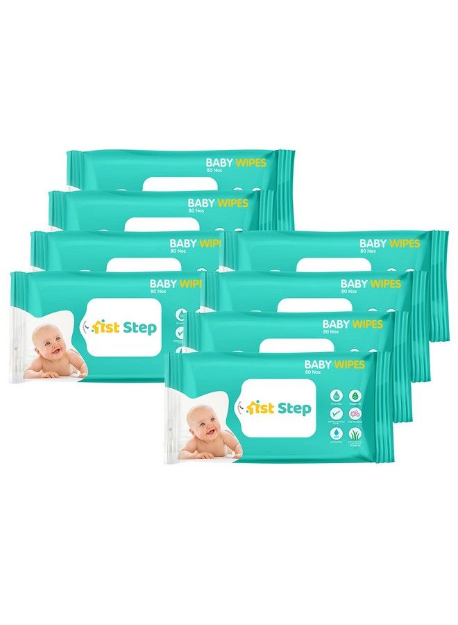 1st Step Baby Wet Wipes Enriched With Aloevera And Jojoba Oil (80Pcs Pack Of 8) - Image 2