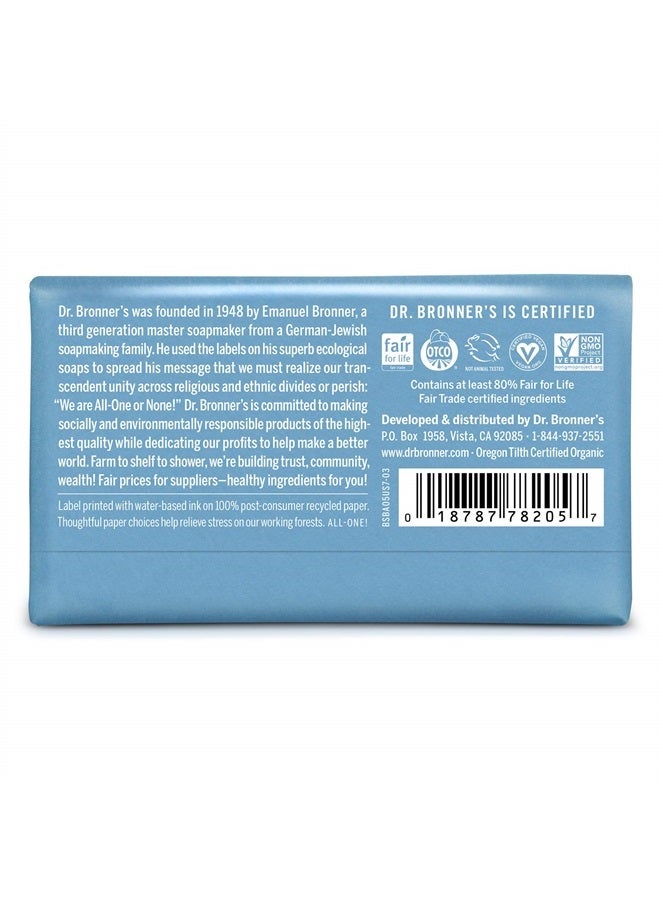 Dr. Bronner's صابون بار كاستيل النقي (غير معطر للأطفال، 5 أونصات، 6 عبوات) - مصنوع من زيوت عضوية، للوجه والجسم والشعر، لطيف للبشرة الحساسة والأطفال، بدون عطر مضاف، قابل للتحلل، نباتي، غير معدل وراثيًا - Image 2