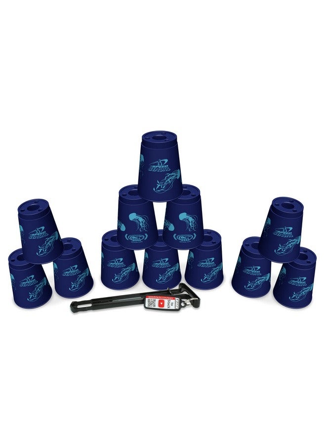 SPEED STACKS | Official Sport Stacking Set, Jelly Fish - 12 Cups And Holding Stem | Top Grade Materials, Low Friction | Wssa Approved - Image 1