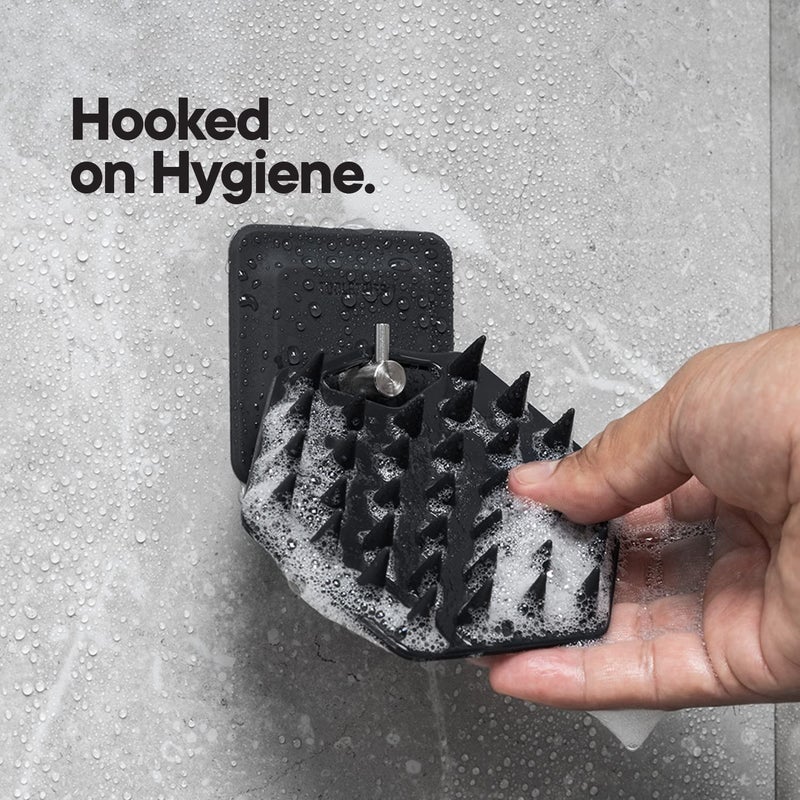 Tooletries - Scalp Scrubber & Hook - Silicone Exfoliating Hair Scrubber for Men, Bath & Shower Accessories - Features Silicone-Grip Technology, Removable & Reusable - Image 3