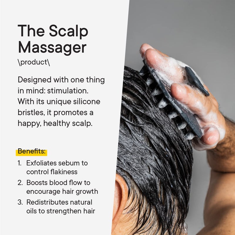Tooletries - Scalp Scrubber & Hook - Silicone Exfoliating Hair Scrubber for Men, Bath & Shower Accessories - Features Silicone-Grip Technology, Removable & Reusable - Image 5