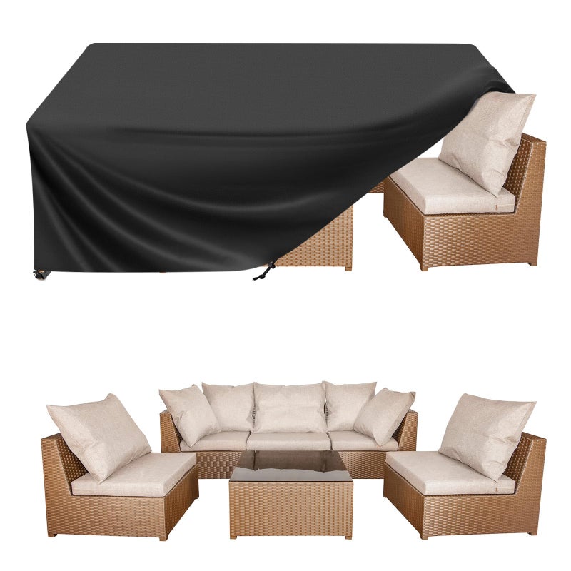 BALEINE Patio Furniture Covers, Outdoor Furniture Covers Waterproof, Heavy Duty Oxford Patio Table Cover for Outdoor Table, Chair, Sofa, Desk (Black, 108"L x 82"W x 28"H) - Image 1