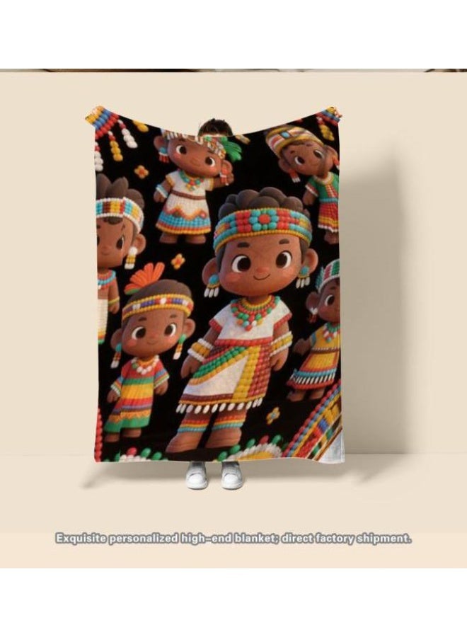 عام بطانية رقيقة من الفانيلا الكرتونية للأطفال والرضع (دافئة ومريحة، ومناسبة للنوم والألعاب) 70 سم * 100 سم - Image 2