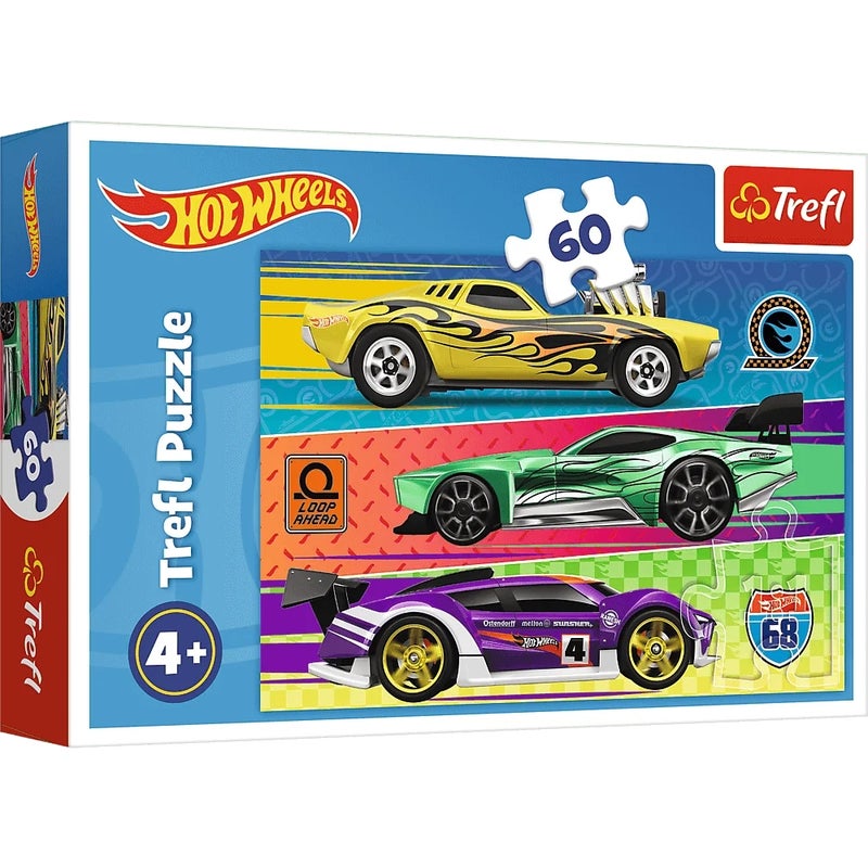 Trefl - Hot Wheels Race Puzzle 60 Pieces - 17389 - Image 1