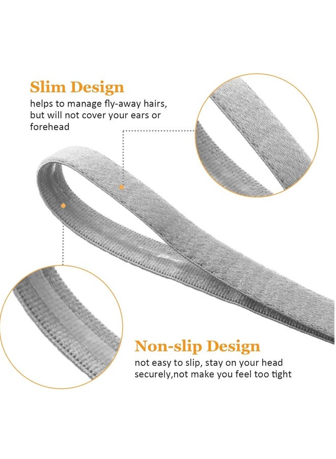 9 قطع من عصابات الرأس الرياضية المرنة غير القابلة للانزلاق، للرجال والنساء وكرة القدم وكرة السلة وكرة القدم والتنس واليوغا (أسود، أبيض، رمادي) - Image 3