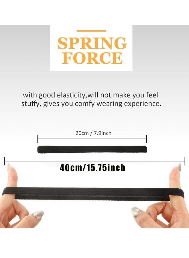 9 قطع من عصابات الرأس الرياضية المرنة غير القابلة للانزلاق، للرجال والنساء وكرة القدم وكرة السلة وكرة القدم والتنس واليوغا (أسود، أبيض، رمادي) - Image 2
