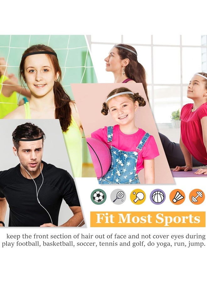9 قطع من عصابات الرأس الرياضية المرنة غير القابلة للانزلاق، للرجال والنساء وكرة القدم وكرة السلة وكرة القدم والتنس واليوغا (أسود، أبيض، رمادي) - Image 4