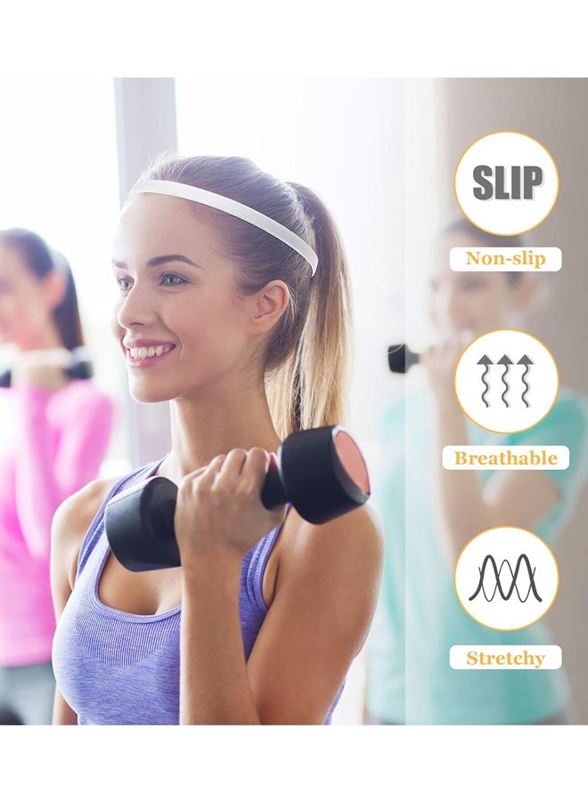 9 قطع من عصابات الرأس الرياضية المرنة غير القابلة للانزلاق، للرجال والنساء وكرة القدم وكرة السلة وكرة القدم والتنس واليوغا (أسود، أبيض، رمادي) - Image 5