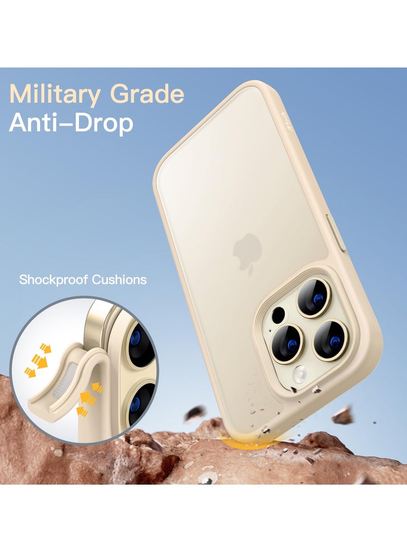 Jetech Matte Case for Iphone 14 Pro Max 6.7 Inch Shockproof Military Grade Drop Protection Frosted Translucent Back Phone Cover Anti Fingerprint Light Gold - Image 3