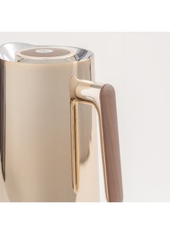 Dallaty Dallaty 1L champagne gold steel vacuum flask with wooden handle  - Image 3