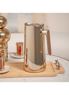 Dallaty Dallaty 1L champagne gold steel vacuum flask with wooden handle  - Image 4