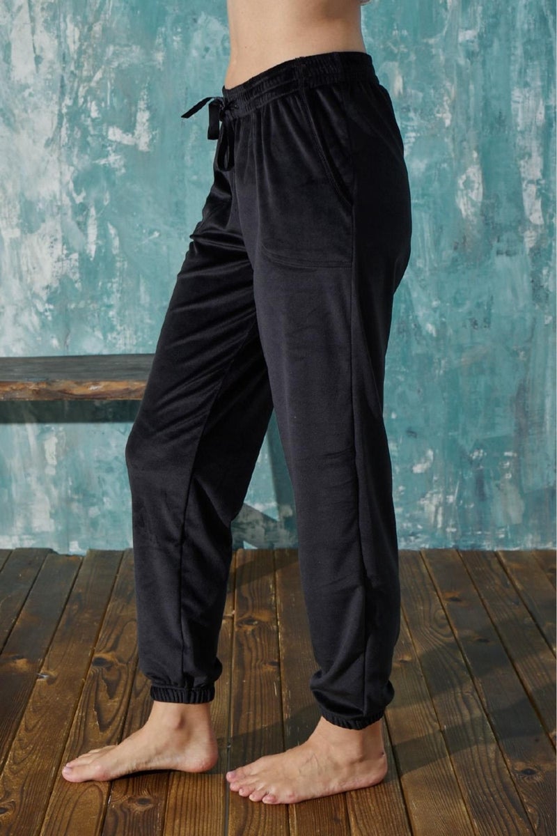 Cotonhause Women's Velvet Black Single Bottom C1T9N0O2 - Image 1