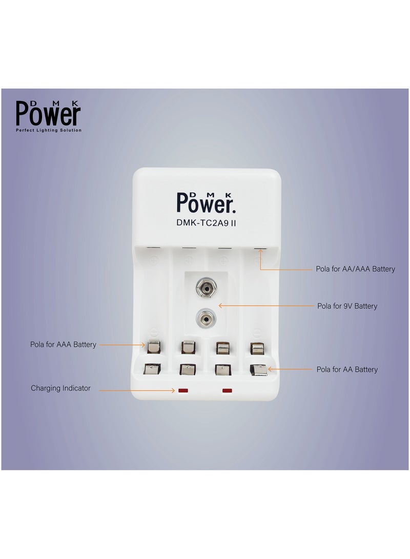 DMK Power DMK Power 8pcs AAA 1100mAh 1.2v NIMH Rechargeable Batteries with TC2A9 II Battery Charger Portable Power Solution for AA AAA 9V Rechargeable Batteries Anytime Anywhere...… - Image 3