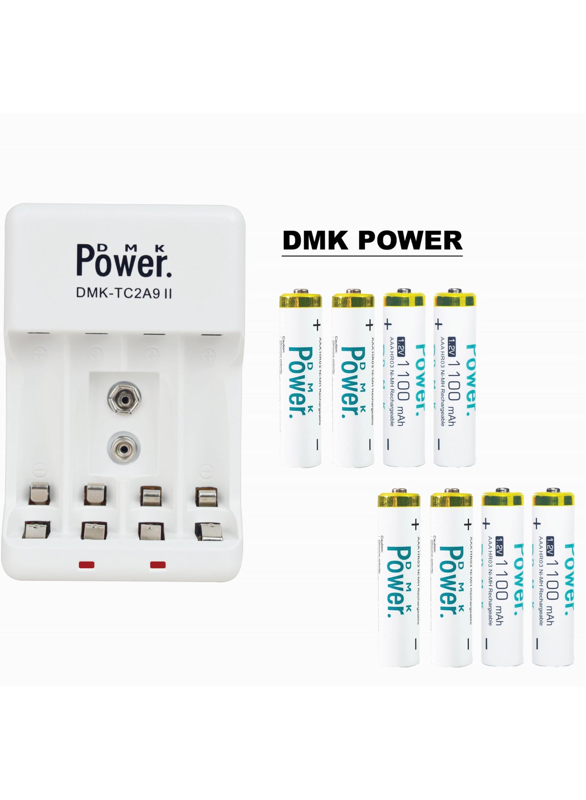 DMK Power DMK Power 8pcs Aaa 1 2v Nimh Rechargeable Batteries With TC2a9 Ii Battery Charger 1100mAh 1.2 V ZD24D63FFEF46915F2003Z