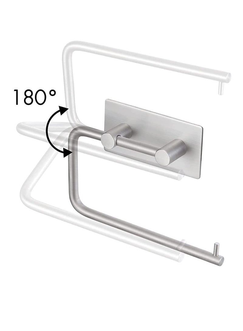 AL RAID Self Adhesive Toilet Paper Holder,Stainless Steel Tissue Roll Paper Hook,Towel Hanger Rack,Napkin Holder Towel Hanger for Bathroom Silver - Image 2