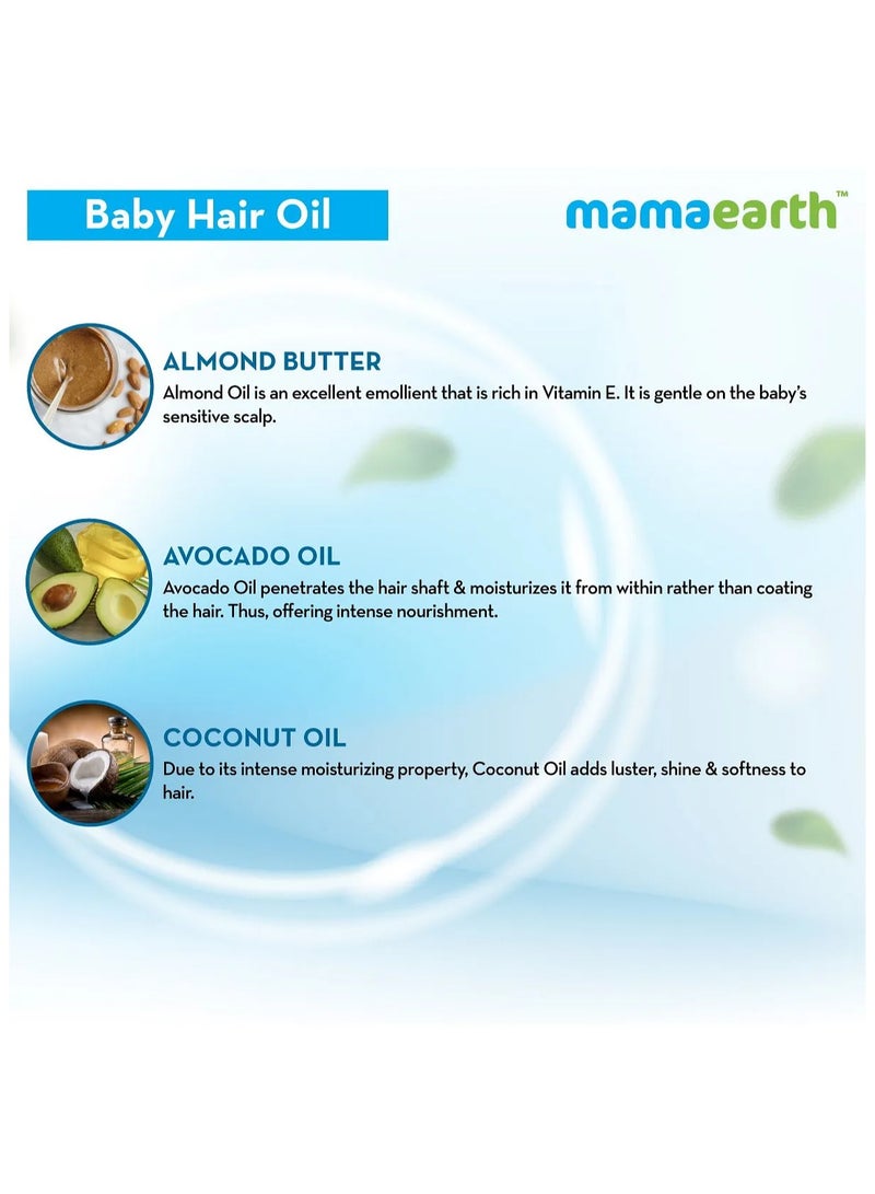 Mamaearth Nourishing Baby Hair Oil, with Almond and Avocado Oil Kids from 0 to 10 Years (200 ML) - Image 3