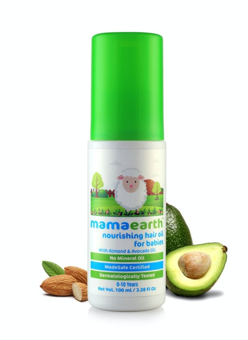 Mamaearth Mamaearth Nourishing Baby Hair Oil, with Almond and Avocado Oil Kids from 0 to 10 Years (200 ML)  - Image 1