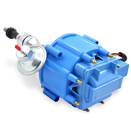 MAS Complete HEI Distributor 65K Coil 7500 RPM Compatible with Small Block Ford SBF 5.8 L 351W Windsor 8 Cylinder One Wire Installation Blue Cap - Image 3