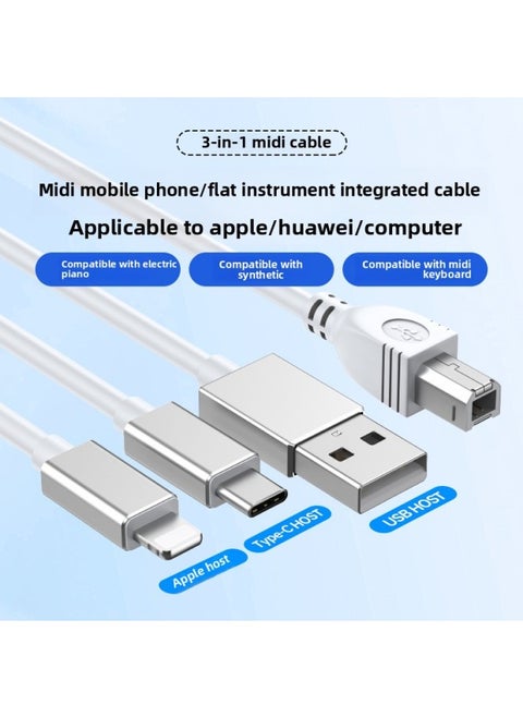 Suitable For Apple MIDI Musical Instrument Live OTG Sound Card Mixer Yamaha Electronic Piano Electronic Drum Connection-Model:USB/lightning/type-c