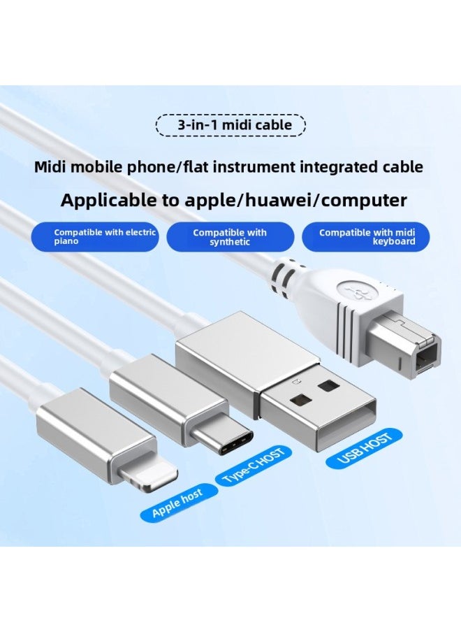 Generic - Suitable For Apple MIDI Musical Instrument Live OTG Sound Card Mixer Yamaha Electronic Piano Electronic Drum Connection-Model:USB/lightning/type-c - Image 1
