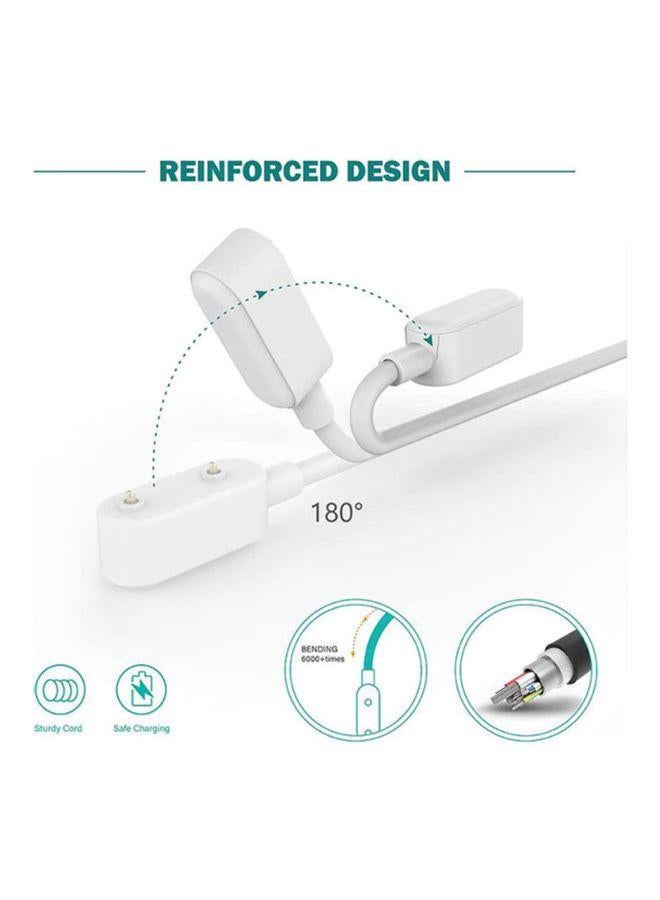 إس كولور كابل شاحن مغناطيسي بمنفذ USB لساعة هواوي فت من إس كولور أبيض - Image 4